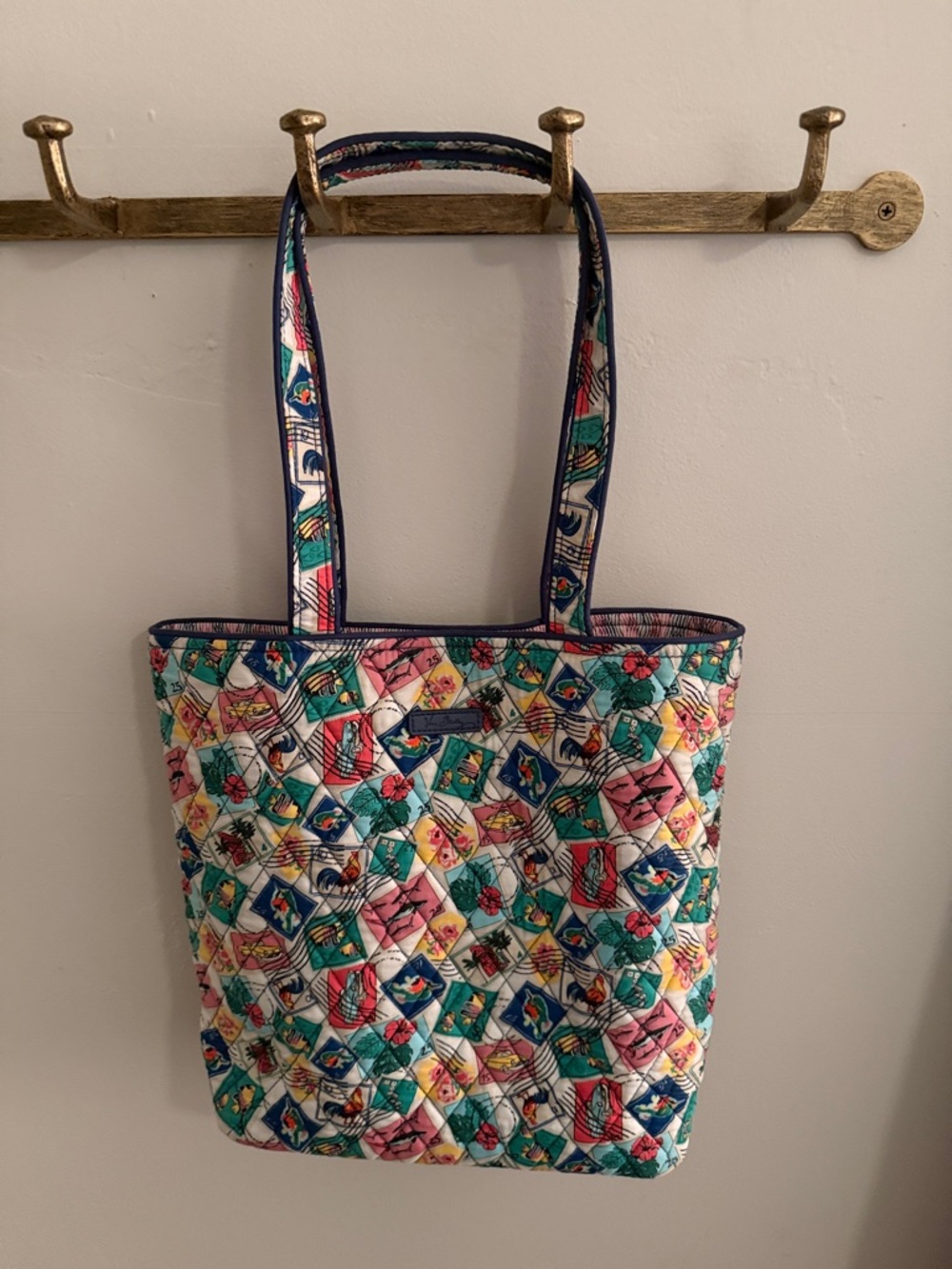 Vera Bradley Quilted Stamp Pattern Classic Tote Bag